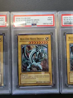 Yu-Gi-Oh Blue-Eyes White Dragon SKE-001 Super Rare 1st Edition X3 - Image 4