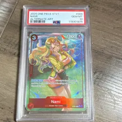 Bandai One Piece CCG Nami Alternate Art Foil Card #009 PSA 10 1000 HP 3 Cost - Image 1