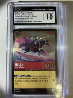 2023 Disney Lorcana The First Chapter Cold Foil Mulan #118/204 CGC 10 Gem Mint - Image 1