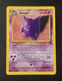 Vintage Gengar 20/62 Fossil Pokemon Card TCG Non-Holo Rare 1999 - Image 1