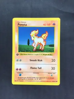 Pokemon Cards: Base Set 1st Edition Common: Ponyta 60/102 - Image 1
