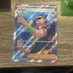 Pokemon TCG Judge Trainer Full Art Destined Rivals Ultra Rare Card 222/182 - Image 1
