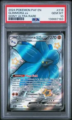 PSA 10 Glimmora ex #218 - Pokemon Paldean Fates SHINY Card - TCG GEM MINT - Image 1