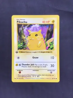 Pokemon Cards: Base Set 1st Edition Common: Yellow Cheek Pikachu 58/102 - Image 1