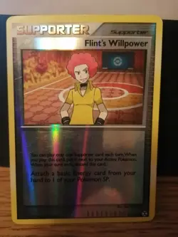 Pokemon Card Flint's Willpower 91/111 Rising Rivals Rev Holo - Image 1