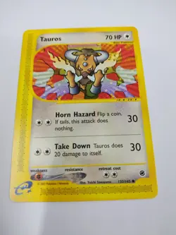 MINT Tauros 133/165 Expedition Base Set Pokemon Trading Card Game Vintage - Image 1