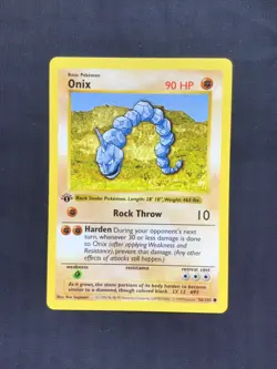 Pokemon Cards: Base Set 1st Edition Common: Onix 56/102 - Image 1