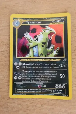 Pokemon Card Tyranitar 12/75 Vintage Holo Rare Neo Discovery - Image 1