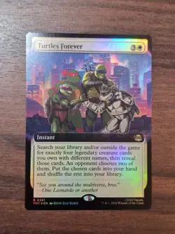 Turtles Forever (Extended Art Foil) - MTG TMT Ninja Turtles - 0261 NM - In Hand - Image 1