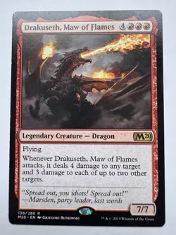 Magic The Gathering Drakuseth, Maw of Flames (M20) Rare #136 LP - Image 1