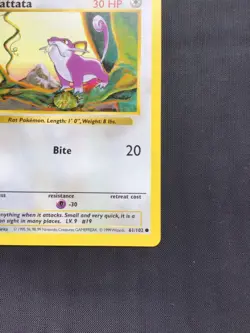 Pokemon Cards: Base Set 1st Edition Common: Rattata 61/102 - Image 4