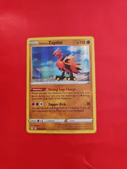 Galarian Zapdos 082/203 & Zapdos 24/68 Holo Rare English Cards - Lightly Played - Image 3