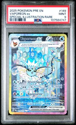 Vaporeon ex 149/131 PSA 9 Prismatic Evolutions SIR Pokemon Card Game - Image 1