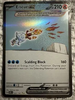 POKEMON TCG EISCUE EX 222/197 SV03: Obsidian Flames 🔥 NM *FREE SHIPPING - Image 1