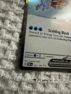 POKEMON TCG EISCUE EX 222/197 SV03: Obsidian Flames 🔥 NM *FREE SHIPPING - Image 3