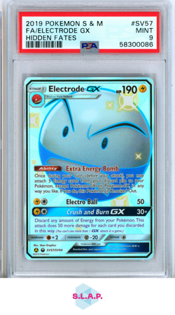 ELECTRODE GX POKEMON SV57/SV94 2019 HIDDEN FATES HOLOFOIL ENGLISH PSA 9 - Image 1