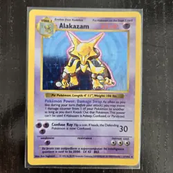 Pokemon TCG Vintage Card Shadowless Alakazam Holo Base Set 1/102 NM - LP!! - Image 1