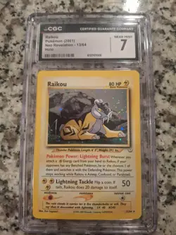 Pokemon Neo Revelation Raikou Holo Rare Unlimited 13/64 NM Condition Cgc 7 - Image 1