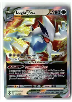 Lugia VSTAR ⭐ 139/195 Holo Rare VSTAR Silver Tempest 2022 Pokemon NM - Image 1