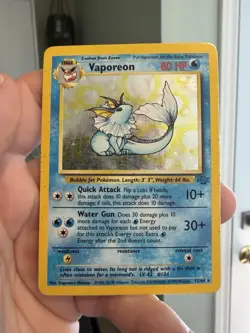 Vaporeon 12/64 - Pokemon TCG Jungle Vintage WOTC Holo Rare - HP - Image 1
