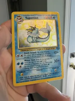 Vaporeon 12/64 - Pokemon TCG Jungle Vintage WOTC Holo Rare - HP - Image 3