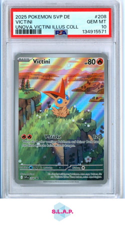 VICTINI UNOVA VICTINI ILLUS COLL POKEMON SVP DE-SV BLCK STR PRM 2025 208 PSA 10 - Image 1