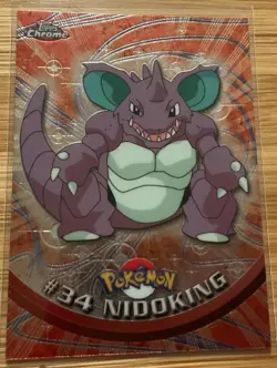 2000 Pokemon Topps Chrome Foil Nidoking #34 Near Mint Ungraded - Image 1