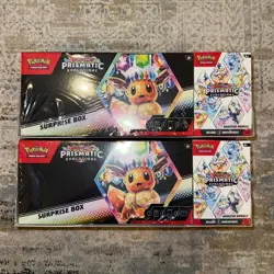 Lot Of 2 Pokemon Prismatic Evolutions Surprise Box+Booster Bundle Sams Club Set - Image 1