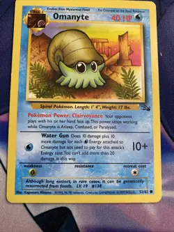 Pokemon TCG Fossil LP Omanyte 52/62 - Image 1