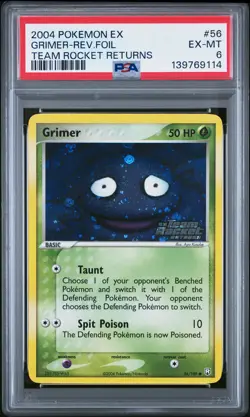 2004 POKEMON EX TEAM ROCKET RETURNS #56 GRIMER-REVERSE FOIL PSA 6 - Image 1