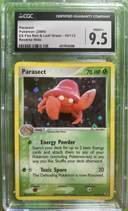 CGC 9.5 MINT+ Parasect 43/112 EX FireRed & LeafGreen Pokemon Reverse Holo (2004) - Image 1