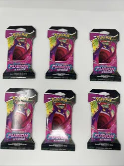 Pokemon TCG Sword & Shield Fusion Strike Sleeved Booster Pack - Lot of 6 - Image 1