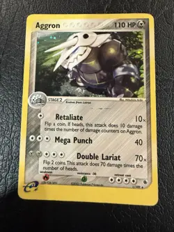 Pokemon TCG Aggron EX Ruby & Sapphire Holo Card 1/109 Aggron MP - Image 1