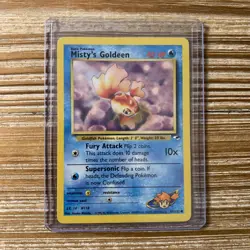 Misty's Goldeen 85/132 Gym Heroes Unlimited Pokemon Card Common Damaged - Image 1