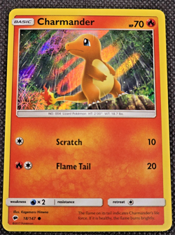 Charmander 18/147 Burning Shadows (2017) Cosmos Holo – Pokemon Card LP/NM -- L41 - Image 1