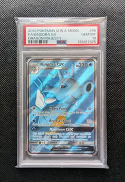 Kingdra GX 66/70 - Dragon Majesty Pokemon Card - PSA 10 GEM MINT - Fresh Cert - Image 1