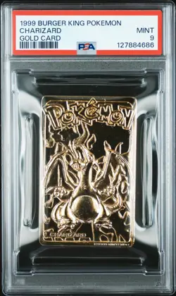 1999 BURGER KING POKEMON GOLD CARDS CHARIZARD PSA 9 - Image 1