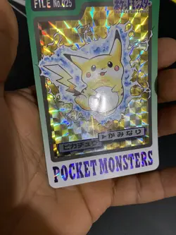 Pokemon Pikachu FILE No.025 Holo Bandai Carddass Japanese Card USA SELLER - Image 3