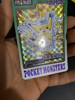 Pokemon Pikachu FILE No.025 Holo Bandai Carddass Japanese Card USA SELLER - Image 4