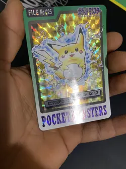 Pokemon Pikachu FILE No.025 Holo Bandai Carddass Japanese Card USA SELLER - Image 5