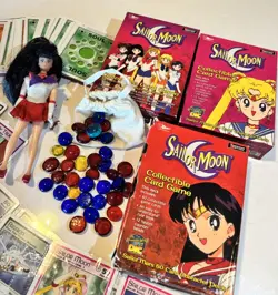 Sailor Moon Collectible Card Game Multiple Decks DART 2000 Vintage & Mars Doll - Image 1