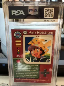 Pokemon Topps Card Ash Ketchum PSA 9 Mint, Series 1 Character Cards #TV1, 1999 - Image 4