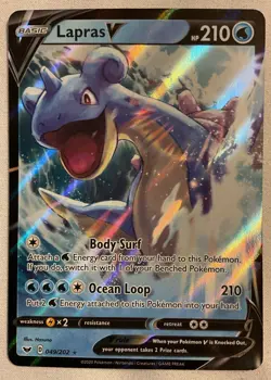 Lapras V 049/202 - Shield & Sword Ultra Rare Pokemon Card LP/NM - Image 1