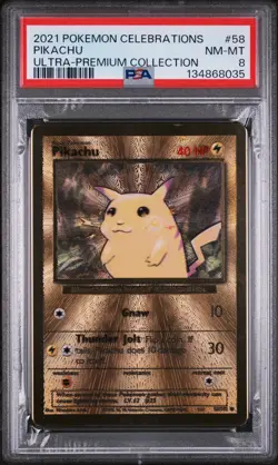 Celebrations Metal Card Charizard BS4 & Pikachu BS58 Ultra Premium Promo PSA 8 - Image 5