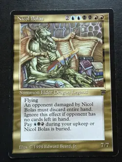 Magic: The Gathering Legends Nicol Bolas Single Card Moderate Play (LP/MP) - Image 1