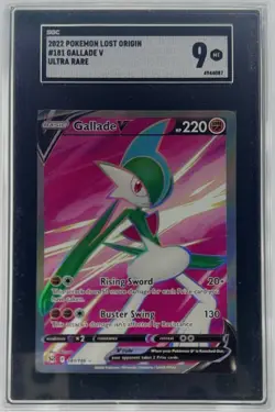 Pokemon Gallade V Full Art 181/196 Lost Origin Ultra Rare SGC 9 Holo Card - Image 1