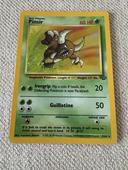 Pokemon TCG Pinsir Holo Rare Card Jungle Unlimited Vintage 9/64 - Image 1