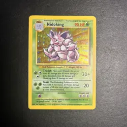 Nidoking 11/102 Base Set Unlimited Pokemon Card Holo Rare Moderately Played MP - Image 4