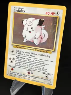 1999 CLEFAIRY 5/102 BASE SET POKEMON CARD RARE HOLO NM - Image 3