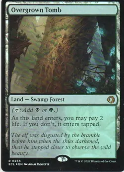 MTG: Lorwyn Eclipsed: Foil Overgrown Tomb: Lightly Played Condition - Image 1
